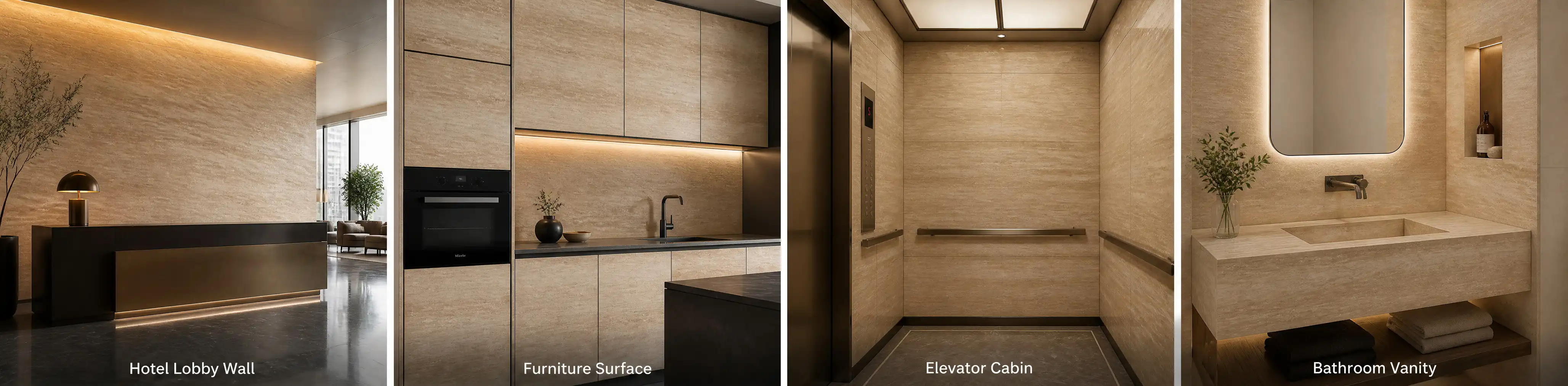 Travertine sheets used in residential and commercial renovation projects in Australia