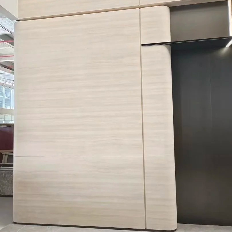 Italian Super White Travertine wall cladding and white stone interior design