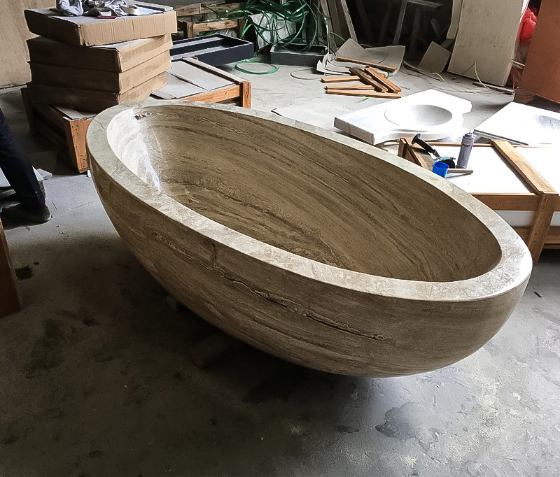 Travertine bathroom accessories for coordinated spa bathroom design