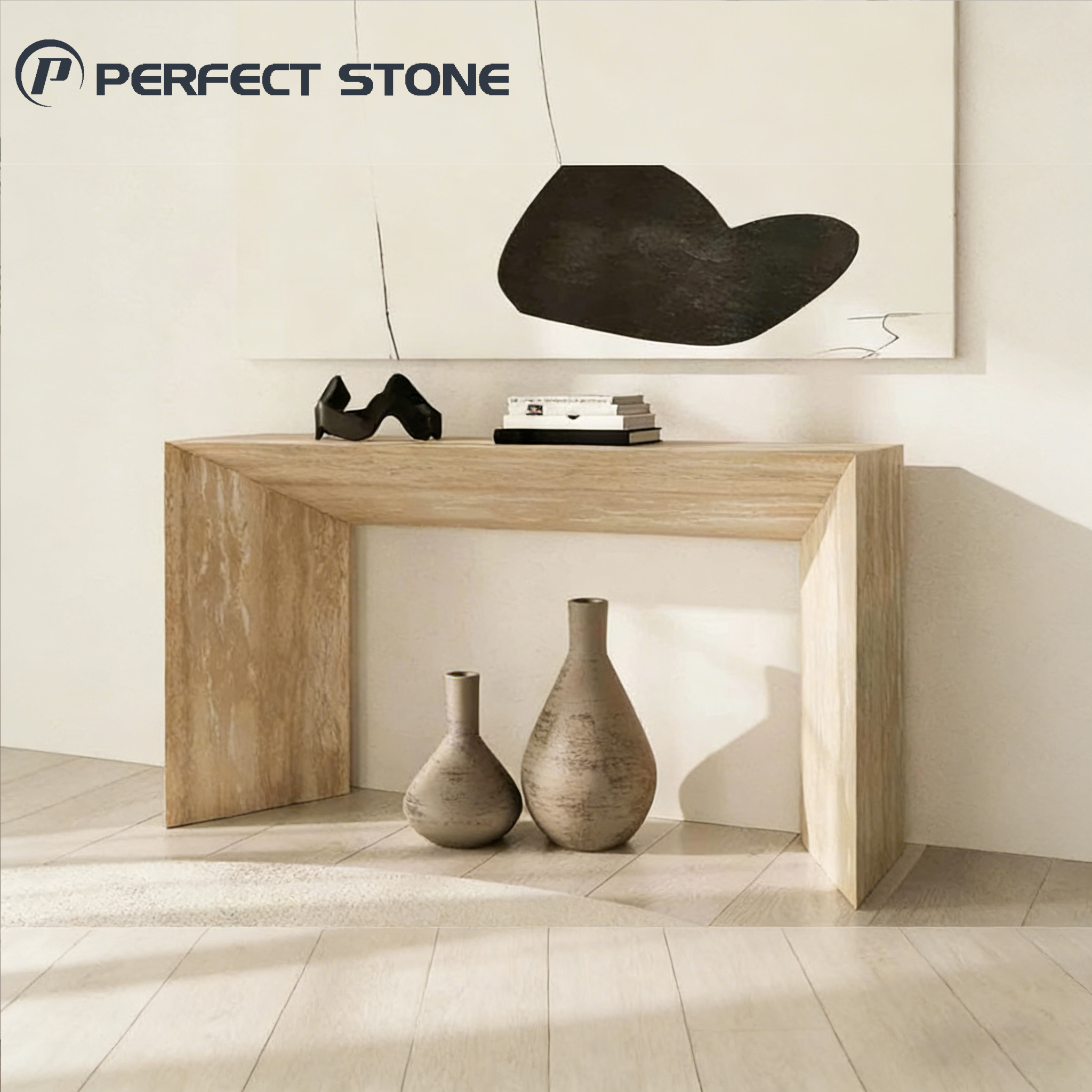 PerfectStone – Masă de consolă din marmură naturală, durabilă și de design, pentru proiecte de construcții interioare (vânzare în regim de angro)