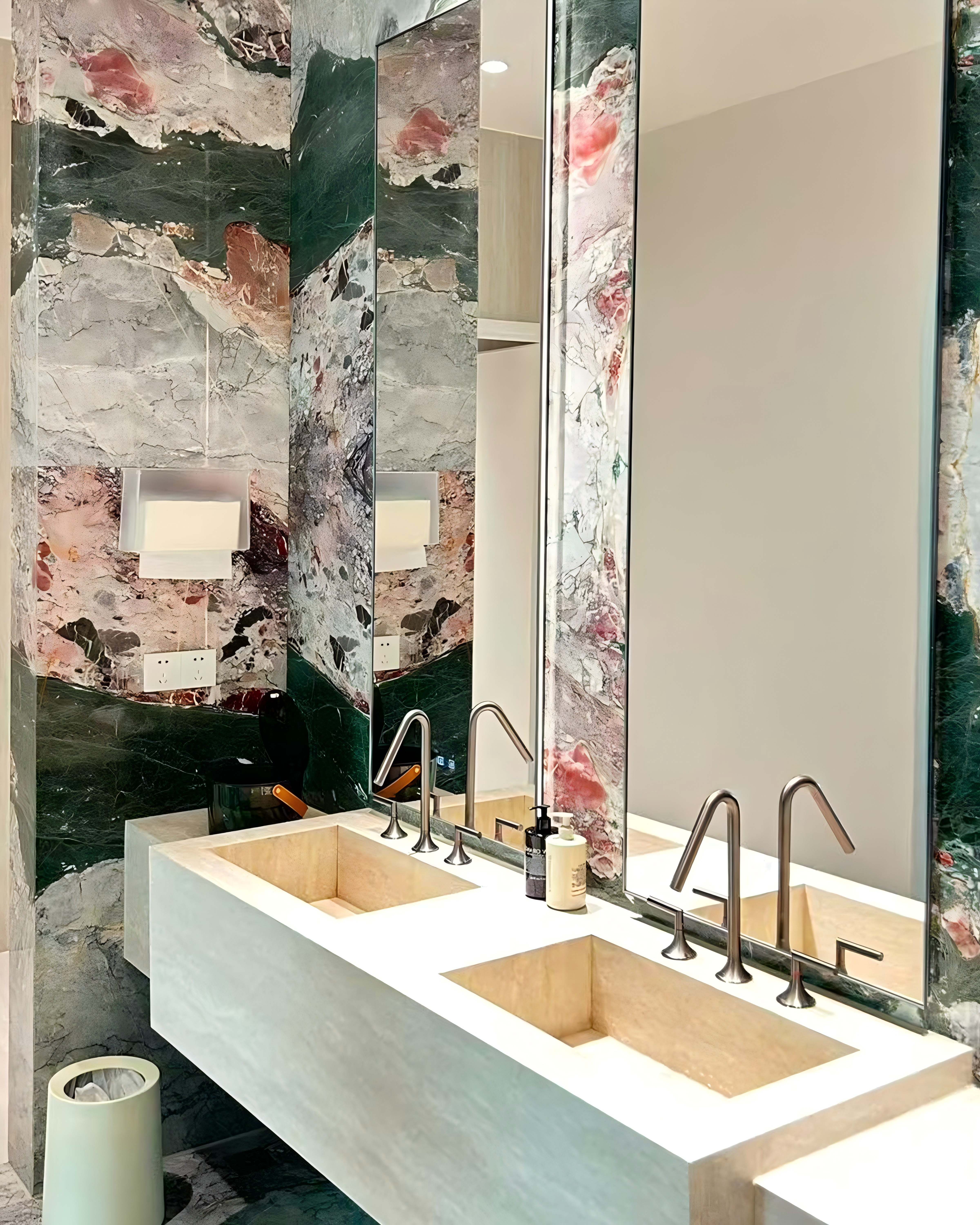 Four Seasons Green Marble wall panel for artistic green feature wall decoration