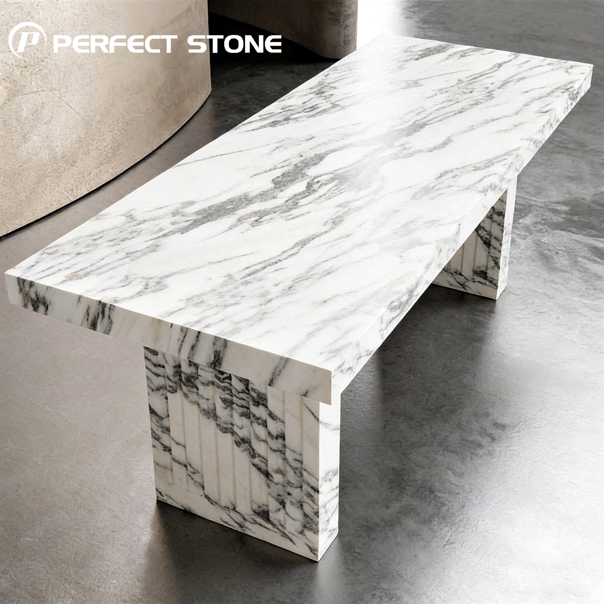 Mesa de comedor de mármol Arabescato de lujo al por mayor de PerfectStone, para la construcción de villas y hoteles de alta gama