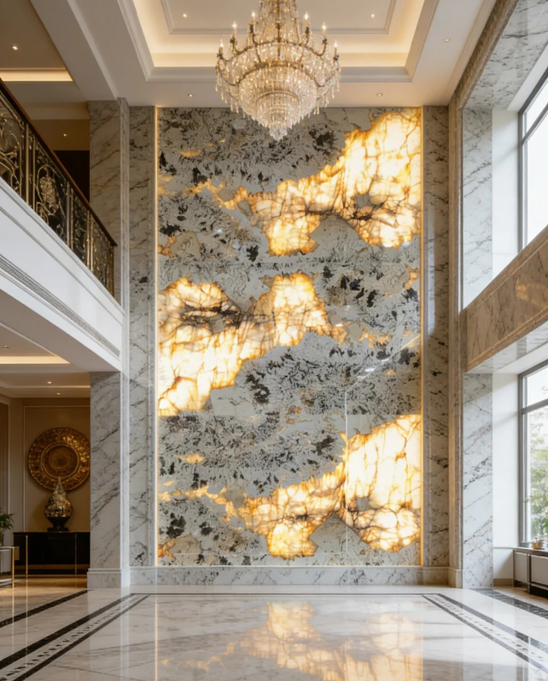 Patagonia quartzite background wall for luxury interior design