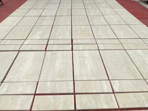 Beige travertine stone project tile dry lay image 2