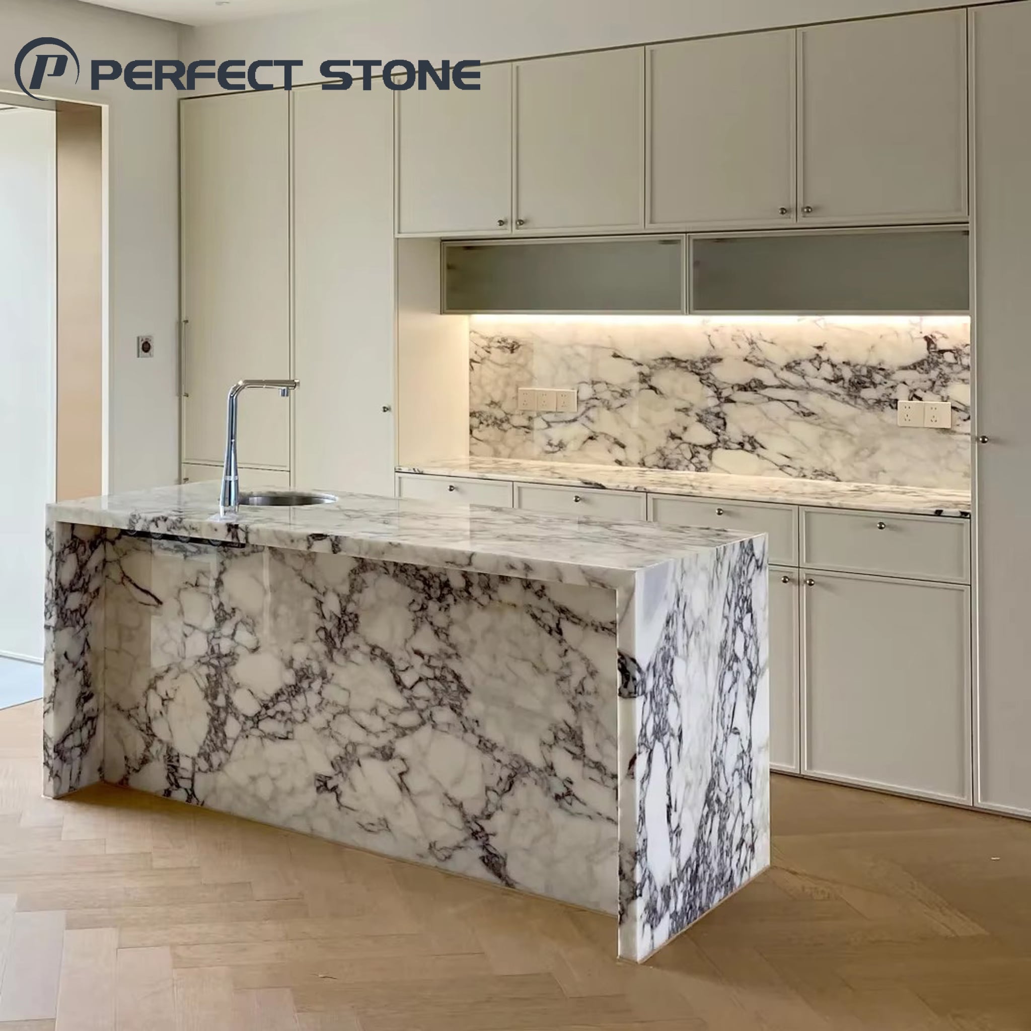 PerfectStone didžmeninės prekybos natūralusis Calacatta Viola marmuro darbastalis statybininkams