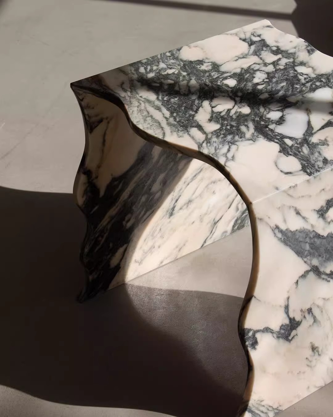 Custom marble bedside table for high-end residence and hotel suite