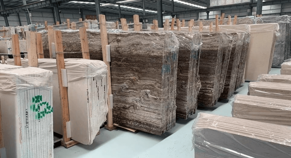 Grey Travertine slabs and tiles specifications