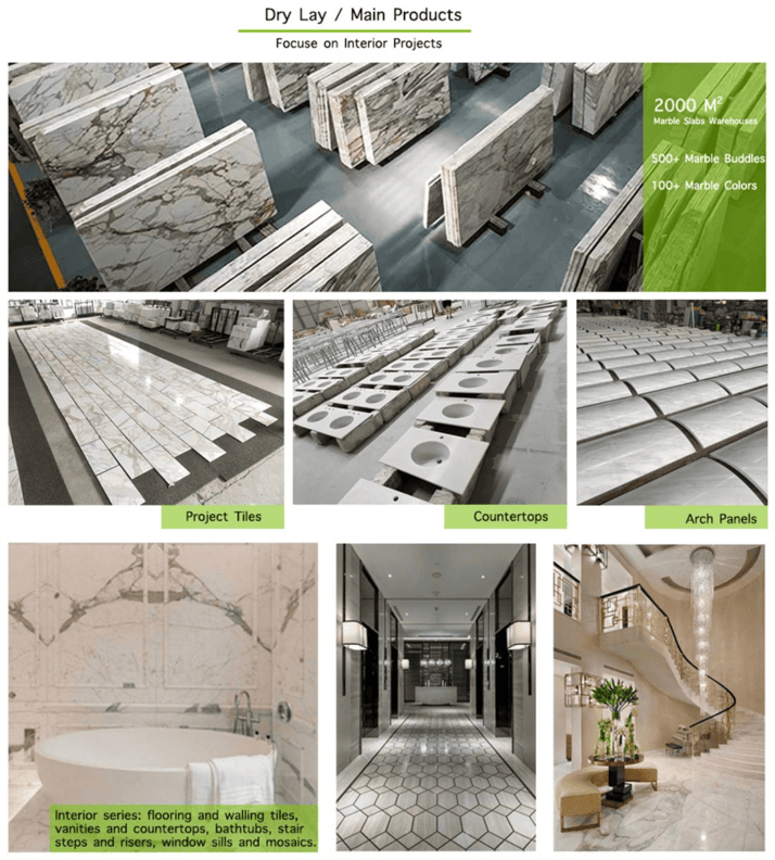 Natural marble slabs and tiles factory for Pietra Grey Marble processing