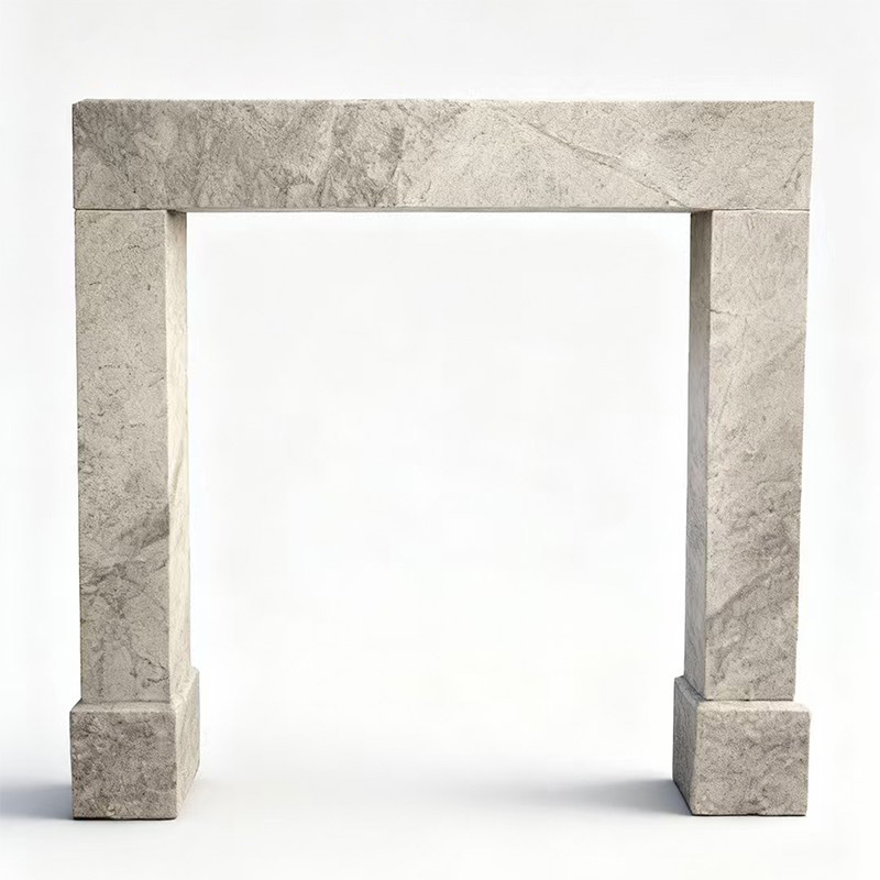 Natural marble fireplace surround for luxury villa living room