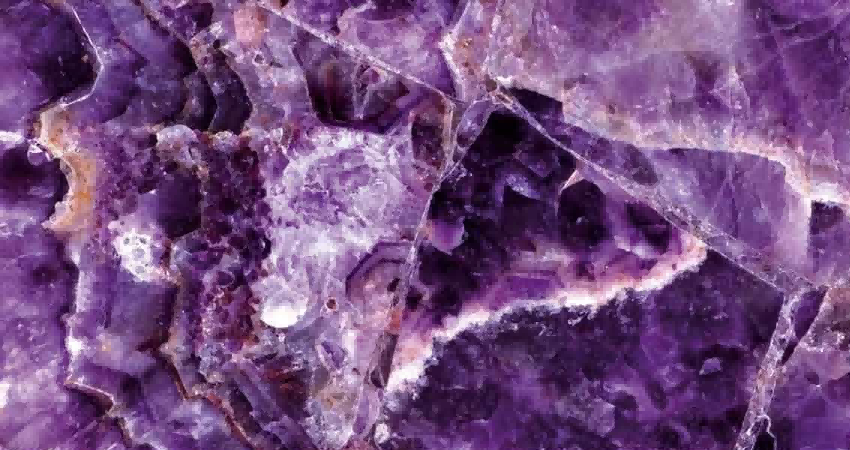 Purple Amethyst Stone semi precious gemstone slab with violet crystal texture