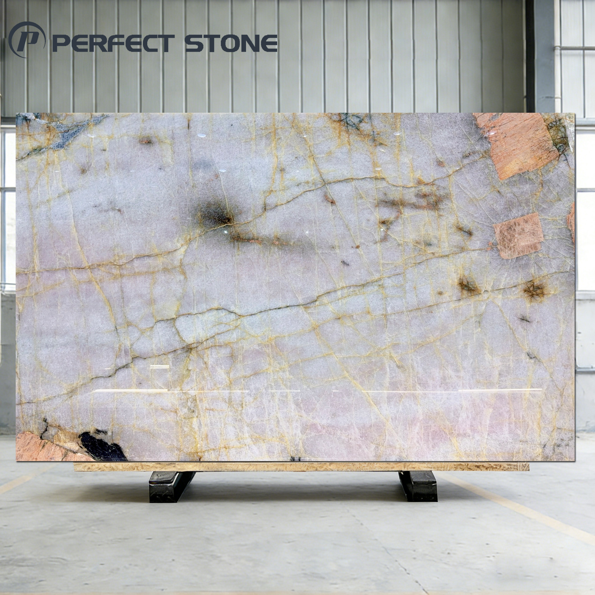 Perfectstone prémium luxus rózsaszín áttetsző Patagonia kvarzcit lapok – felsőkategóriás villaprojektekhez