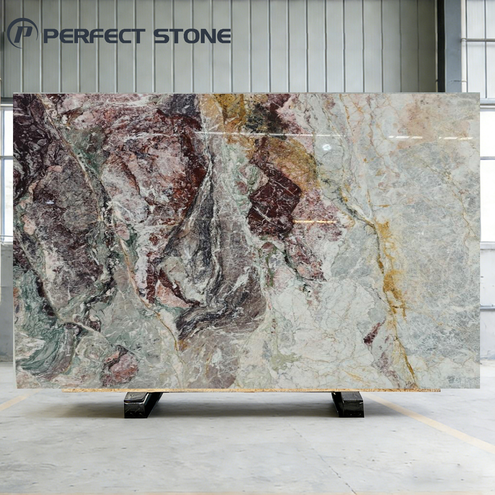 Perfectstone Wholesale Four Season Pink Quartzite Natural Stone Slabs for Wall Cladding and Countertops Construction