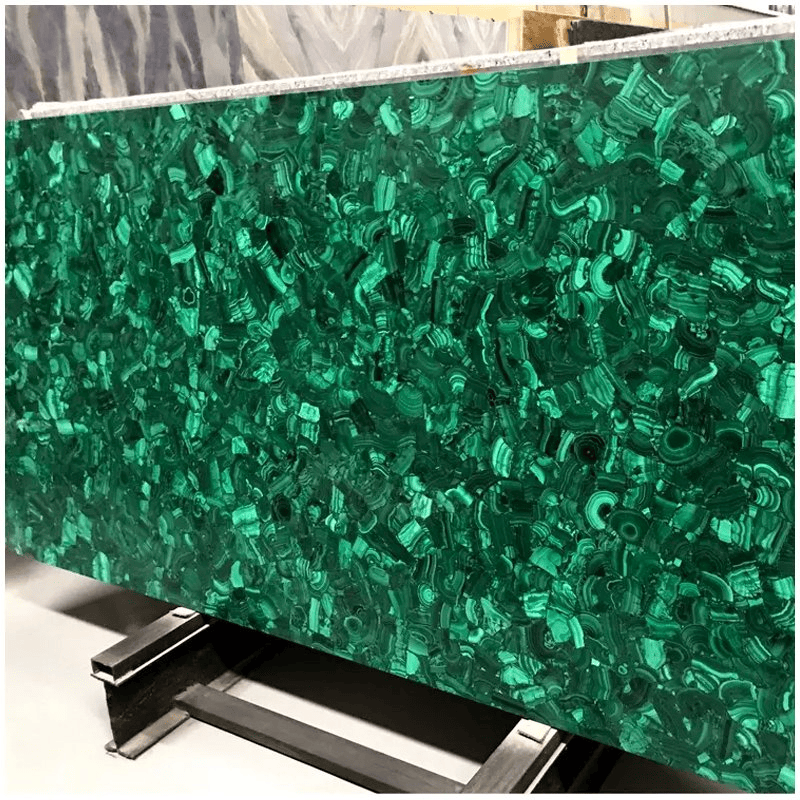 Green Malachite Agate Slab from Perfect Stone with banded green gemstone texture