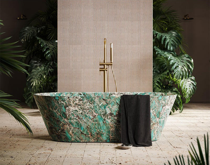 Light green quartzite stone material for luxury bathtub project
