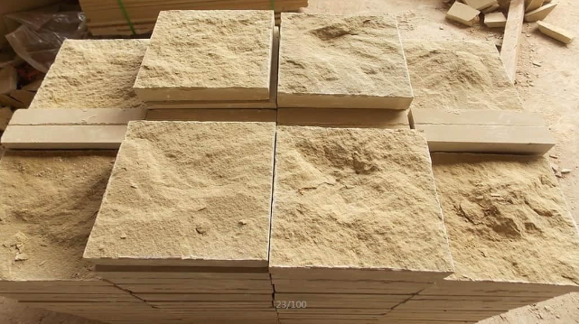 Beige Sandstone project application and decorative stone detail