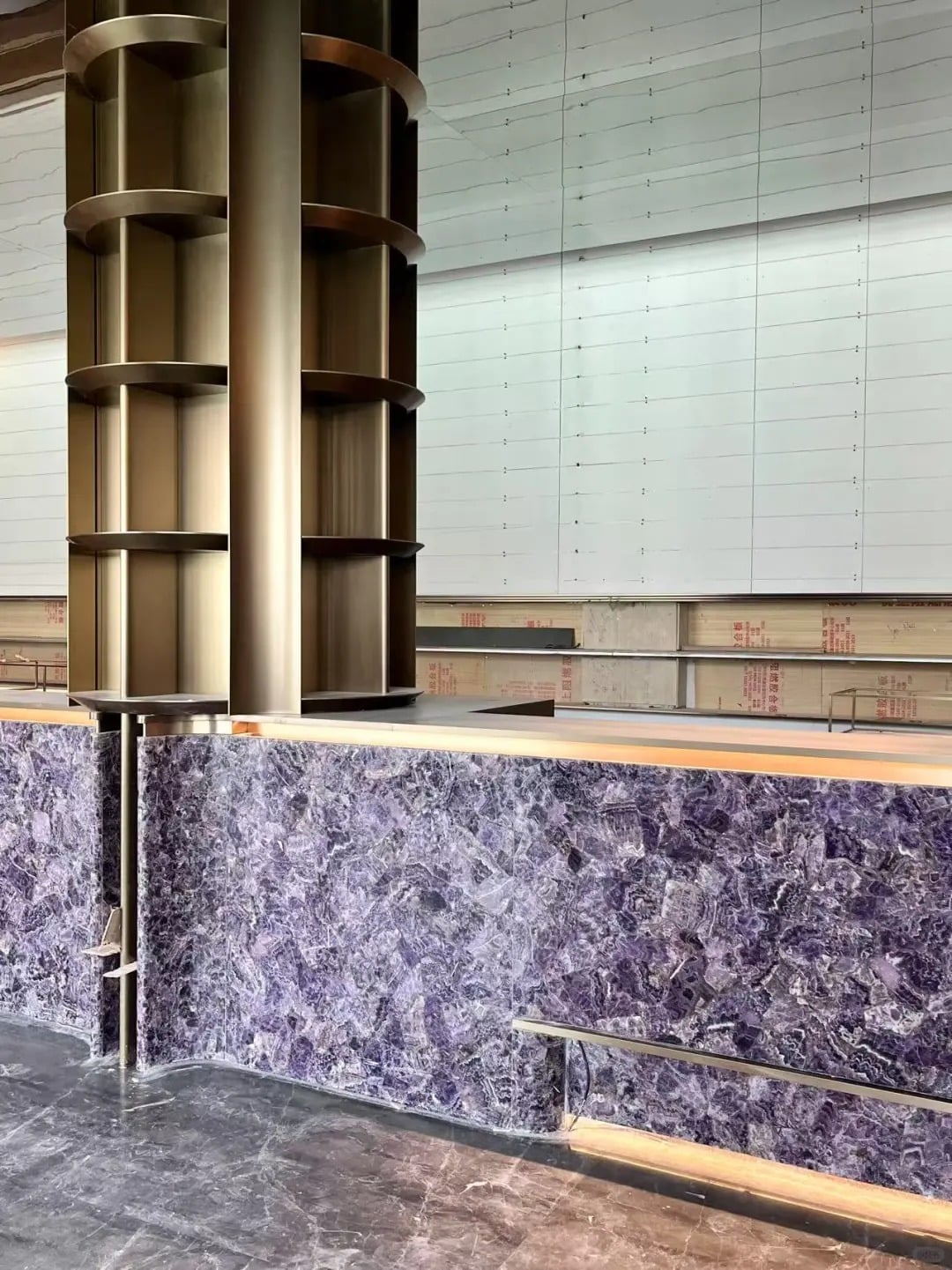 Purple Semi Precious Stone desk for luxury interior design