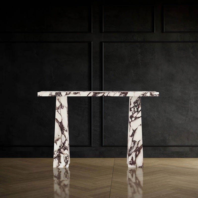 Natural Calacatta Viola Marble Console Table