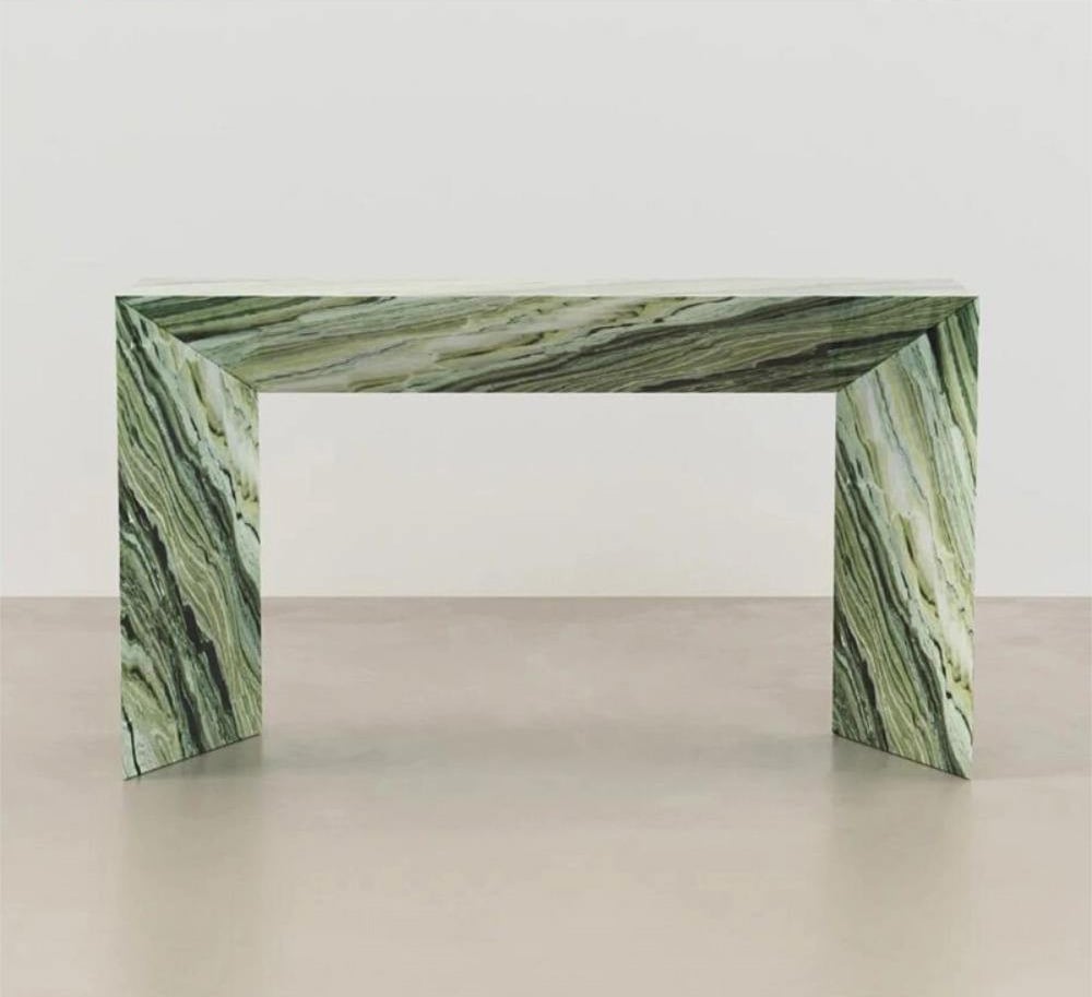 Green marble console table for luxury living room and hotel lobby