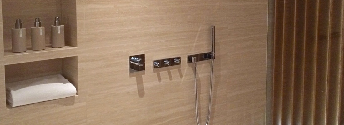 Beige travertine stone material performance and project tile detail