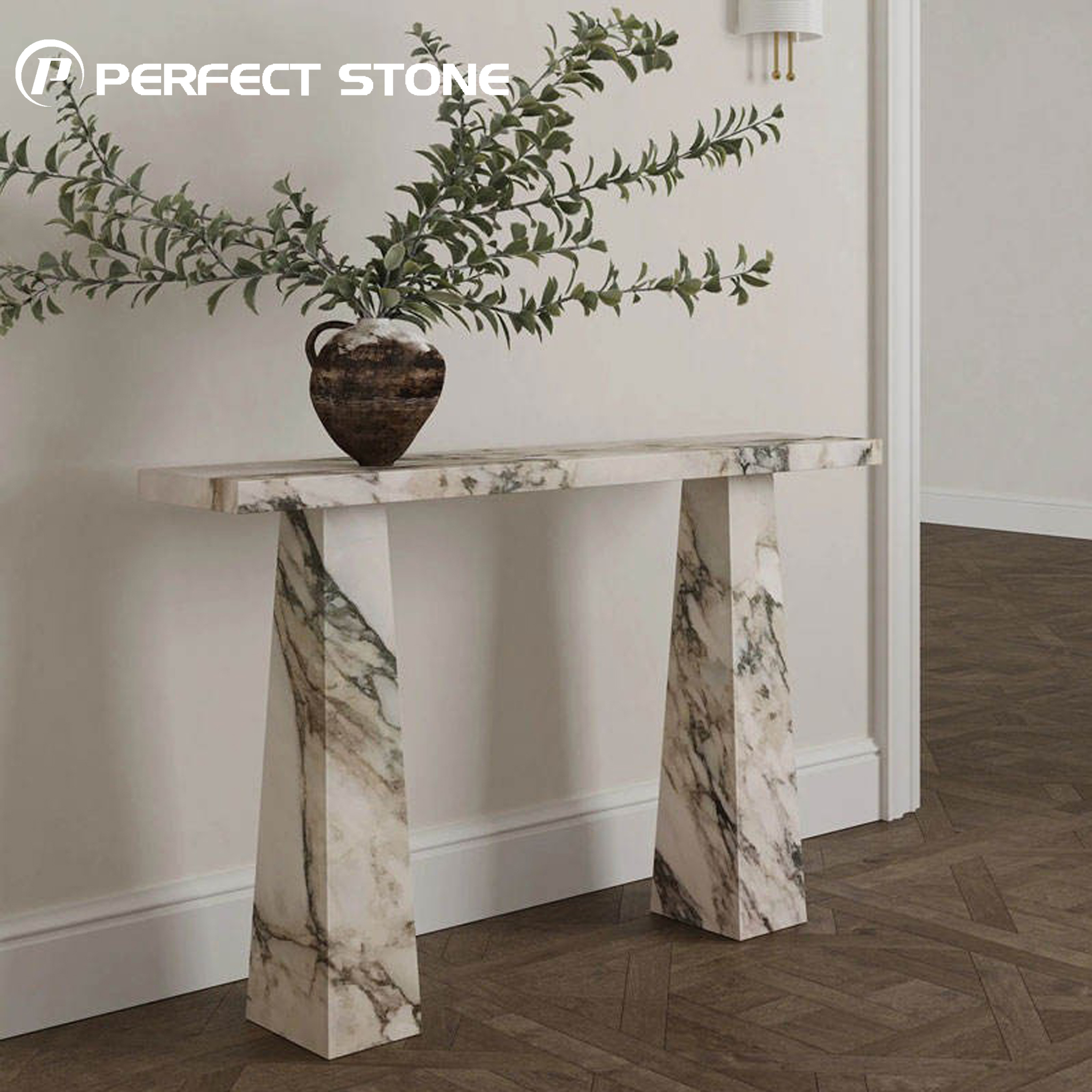 Luxury natural marble console table for hotel and villa project