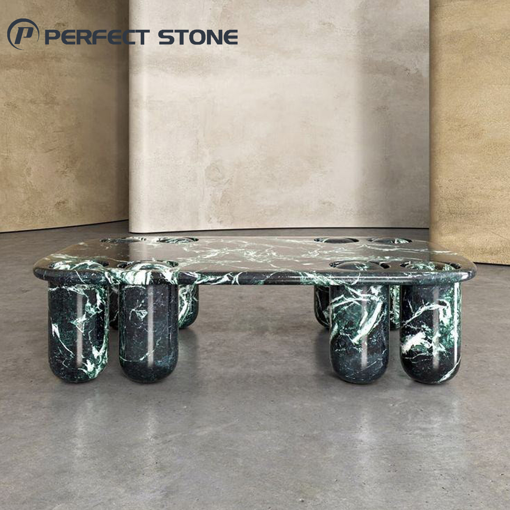 Natural marble coffee table block for luxury living room