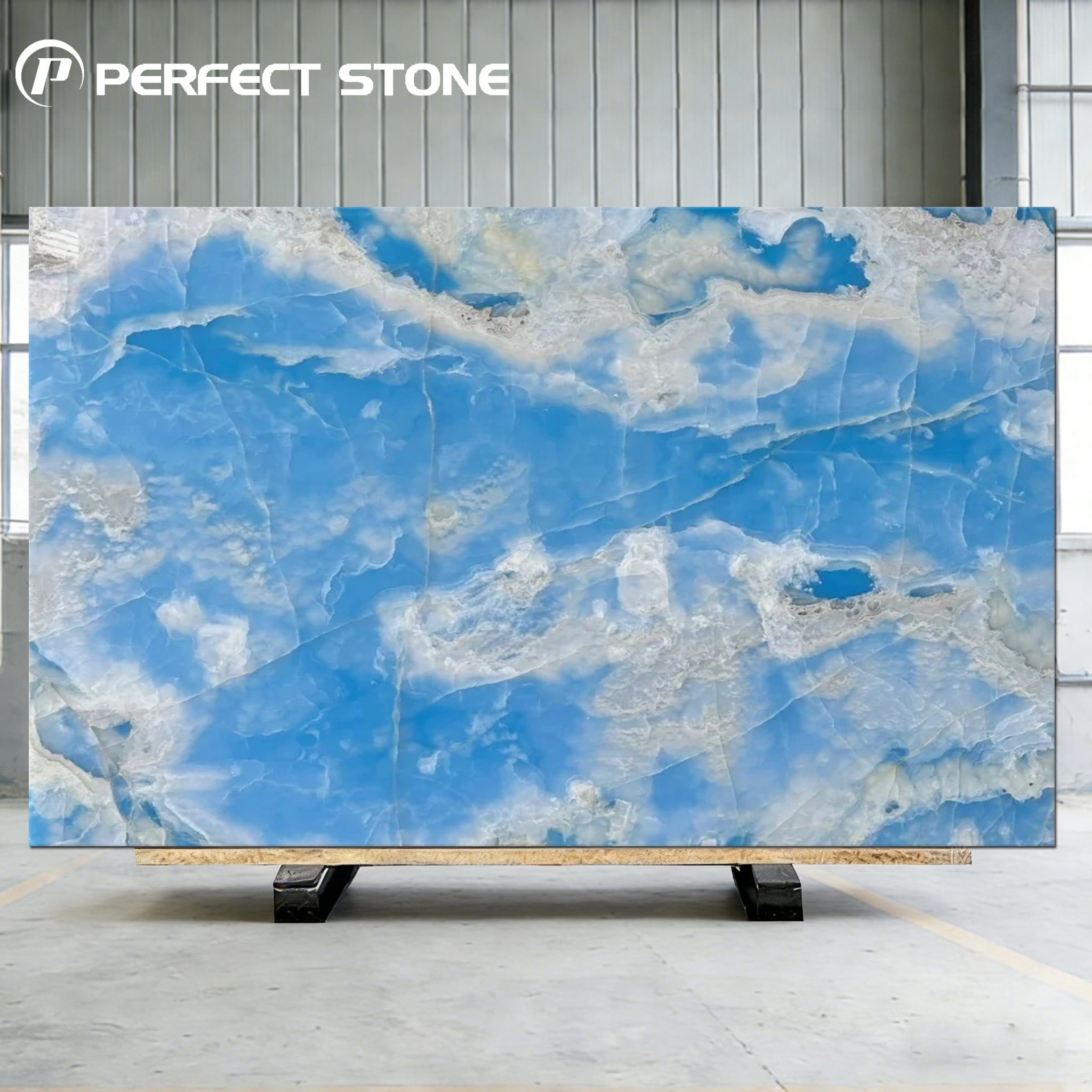 Cijena marbla Natural Blue Onyx Stone Slab za vannu mramorna ploča pozadina Onyx podova dobavljač