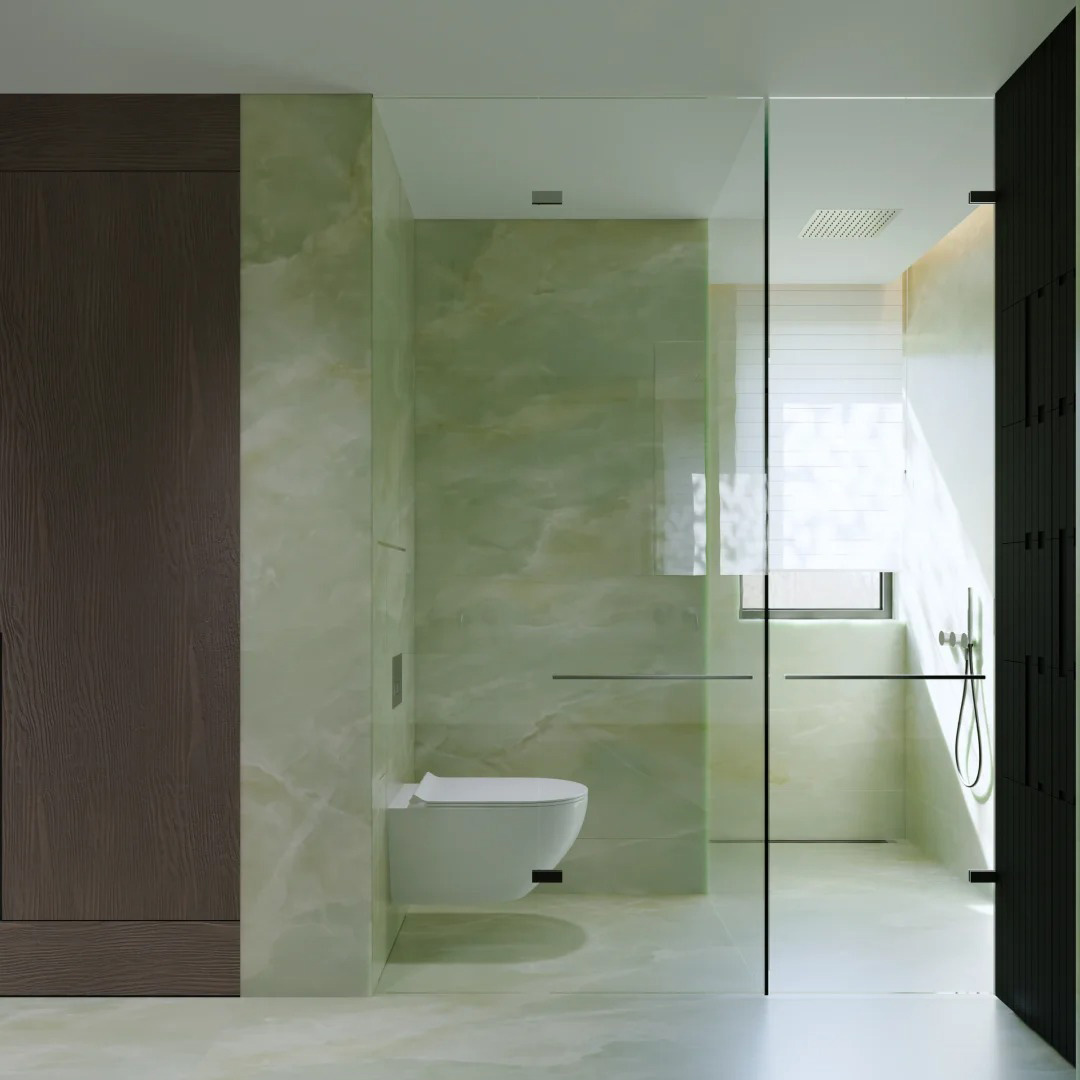 Green onyx marble bathroom wall panel for luxury interior decoration