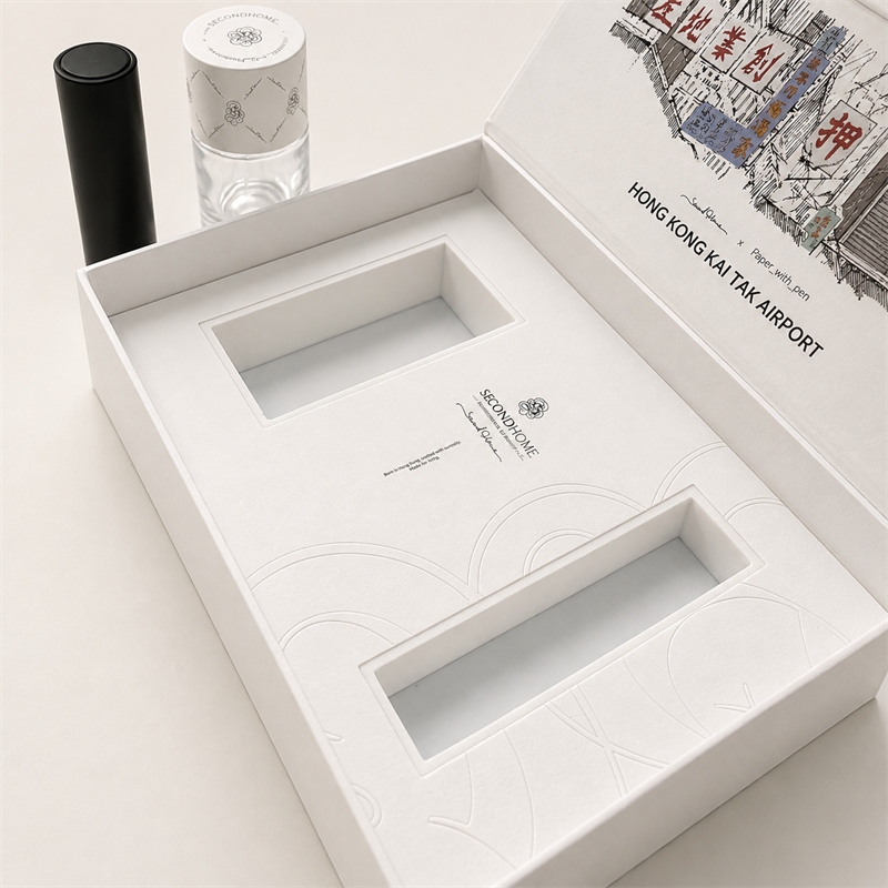 Custom Magnetic Perfume Box with Textured Paper-Wrapped EVA Insert