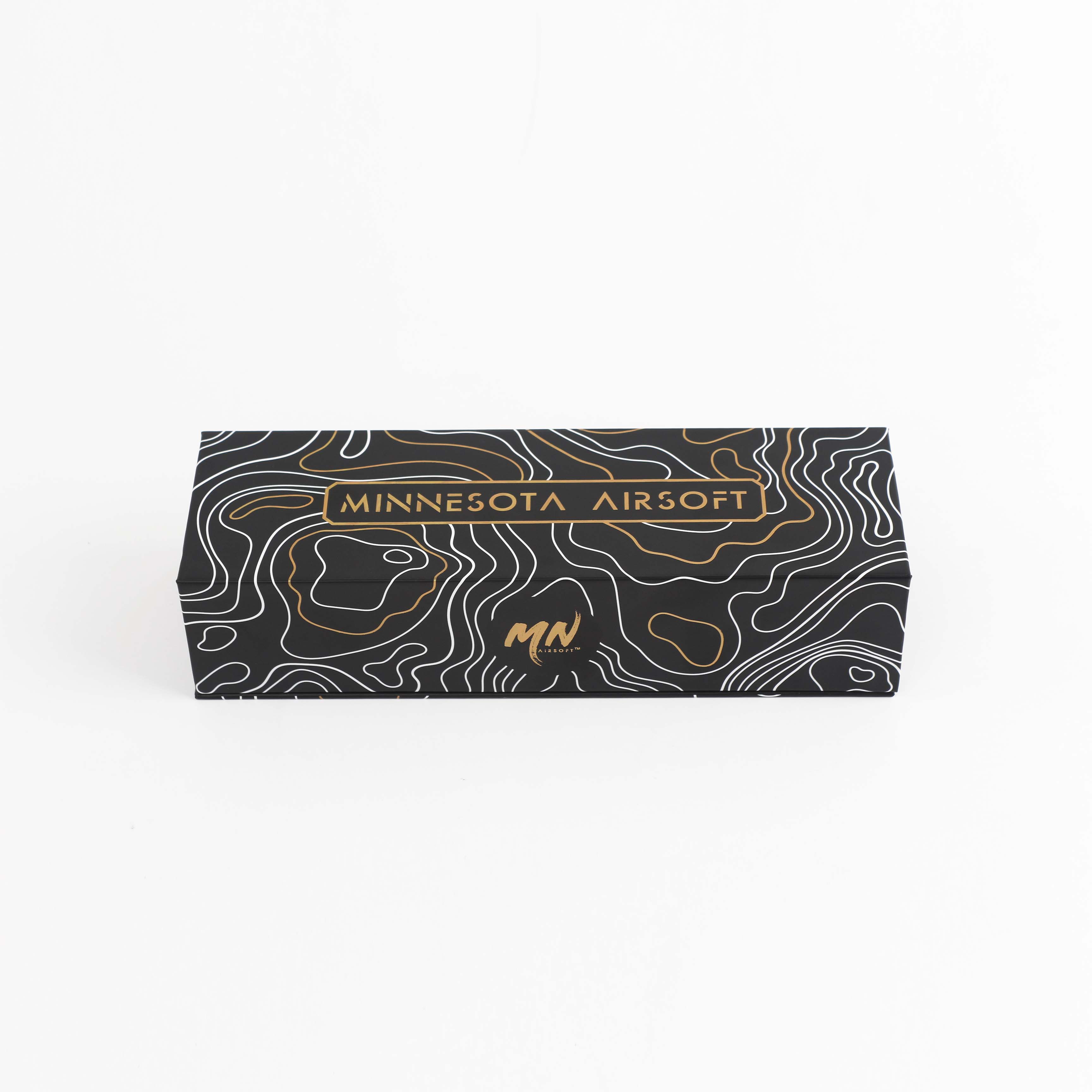 Black Magnetic Box for Electronic Products with EVA Insert and Gold Foil Stamping