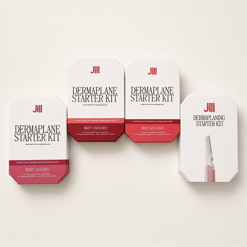 Custom Clipped-Corner Lid and Base Box with Paper Insert for Skincare Kit
