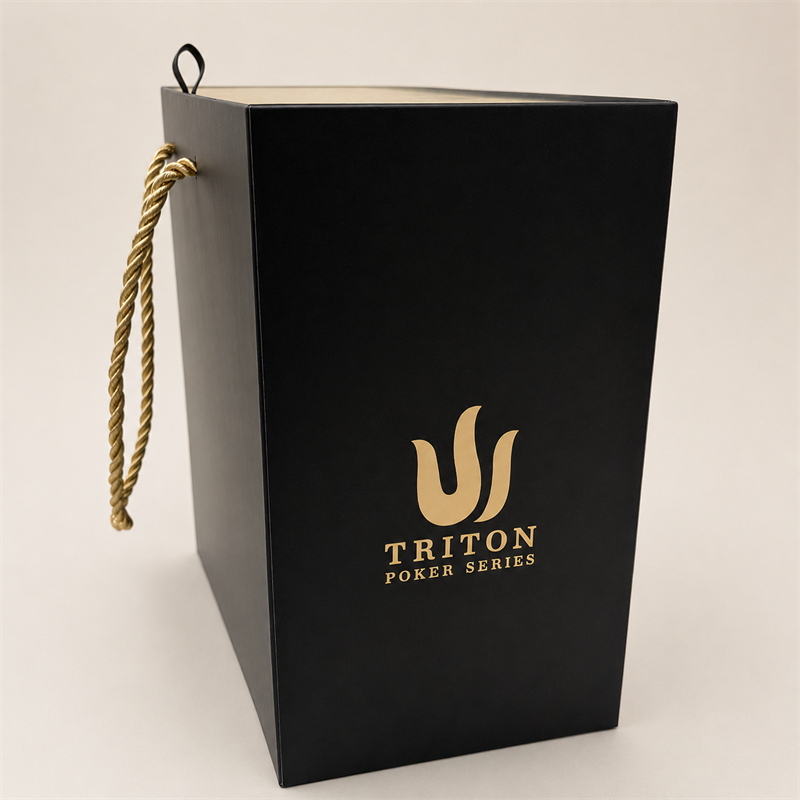 Custom Rigid Drawer Retail Box with Rope Handles and Spot UV