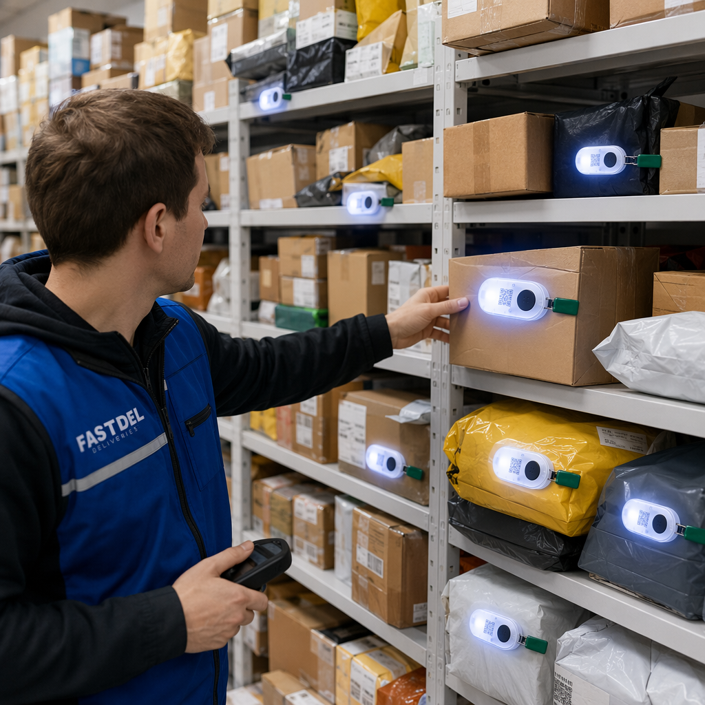 Sound and Light Tag Solution for Parcel Pickup Point