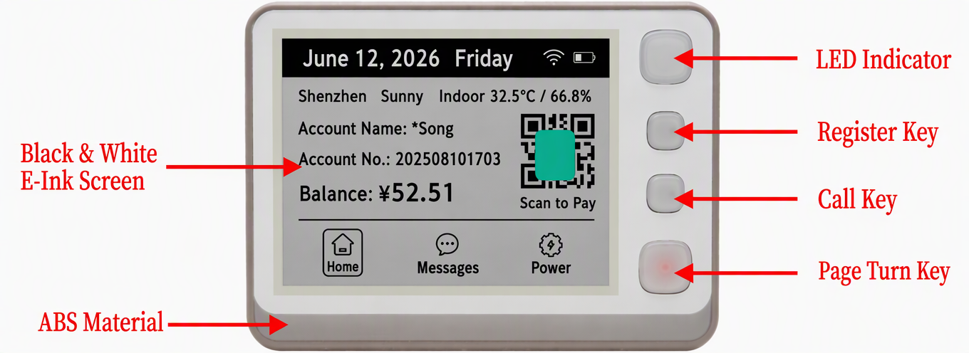 4.2-inch WiFi Electricity Meter Information Push Card