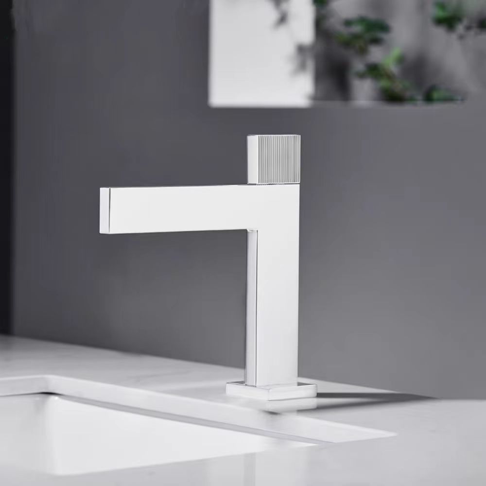 2024 New Hot Sale Brass Extra Long Spout White Single Handle One Hole Basin Sink Mixer Bathroom Faucet