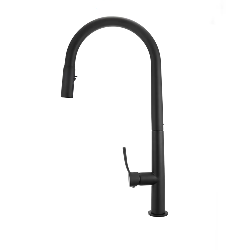 Single Handle Stainless Steel matte Black Kitchen Faucet Kitchen Sink Faucet with Pull Out Sprayer