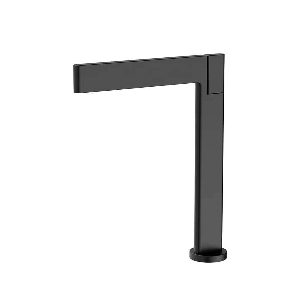 2024 New Hot Sale Black Brass Extra Long Spout Single Handle One Hole Basin Sink Mixer Faucet Lavatory Vanity Tap