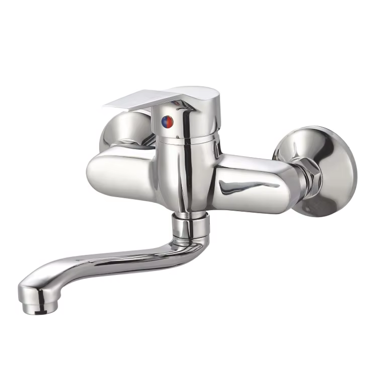 Wholesale Well Design Parts Bath Boiling Water Full Out Polished Long Spout Brass Water Taps Bathroom Water Mixer Faucet