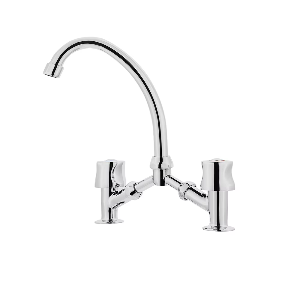 New Fashion Kitchen Faucet Wall Mounted Pillar Rotation Hot  Cold Faucet Graphic Design