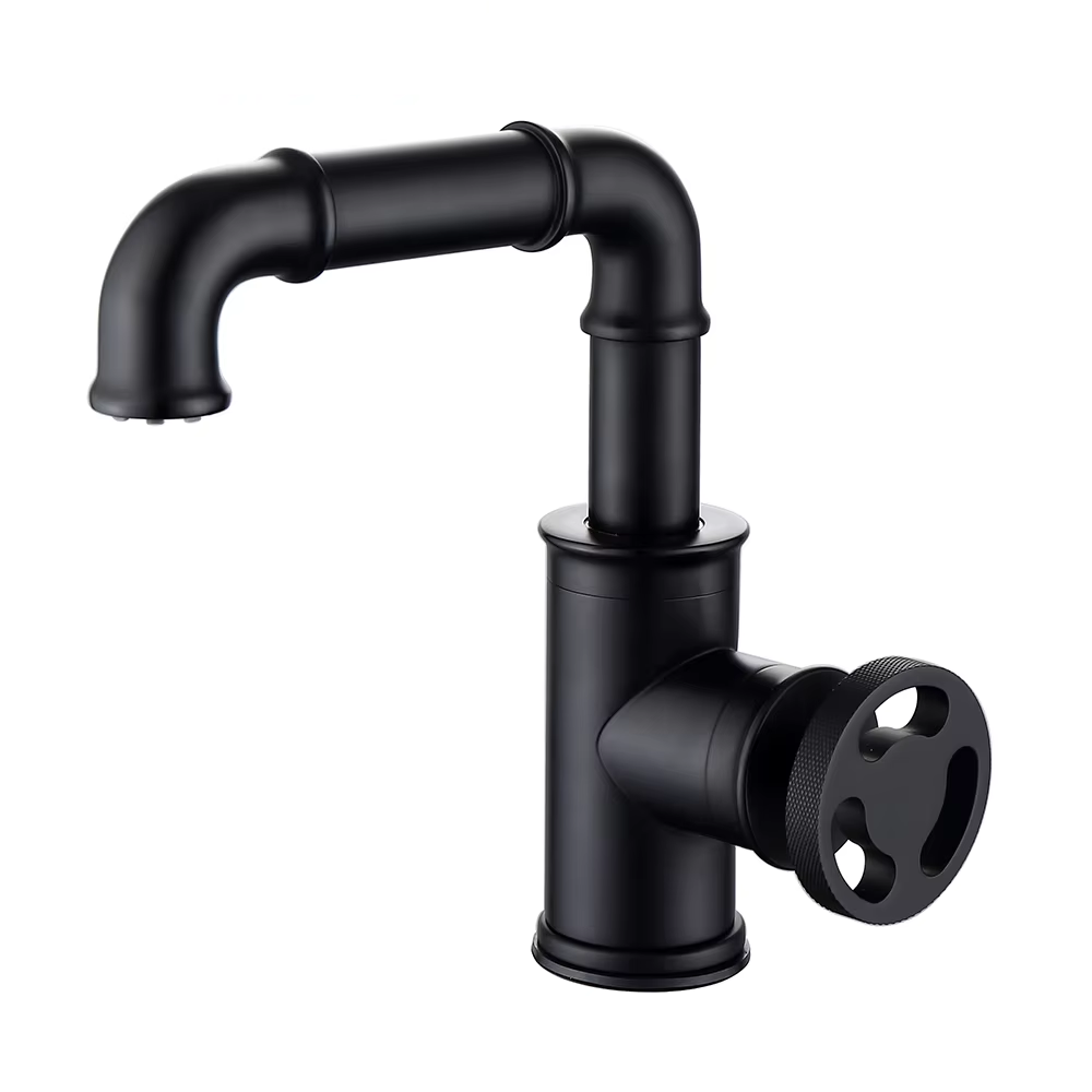 Industrial Pipe Style Gold Wash Basin Faucet Gold Hot Cold Mixer Tap Hot Sell