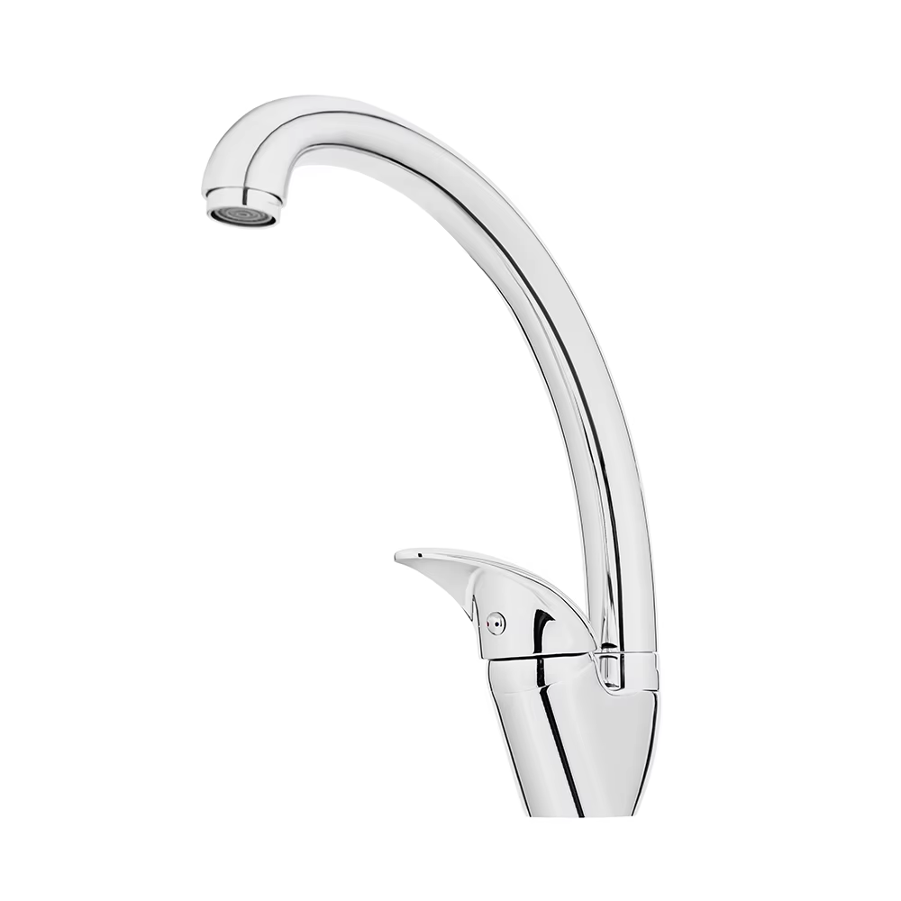 Professional Manufacturer Durable Curved Artistic Kitchen Sink Single Lever Brass Taps Kitchen Faucet