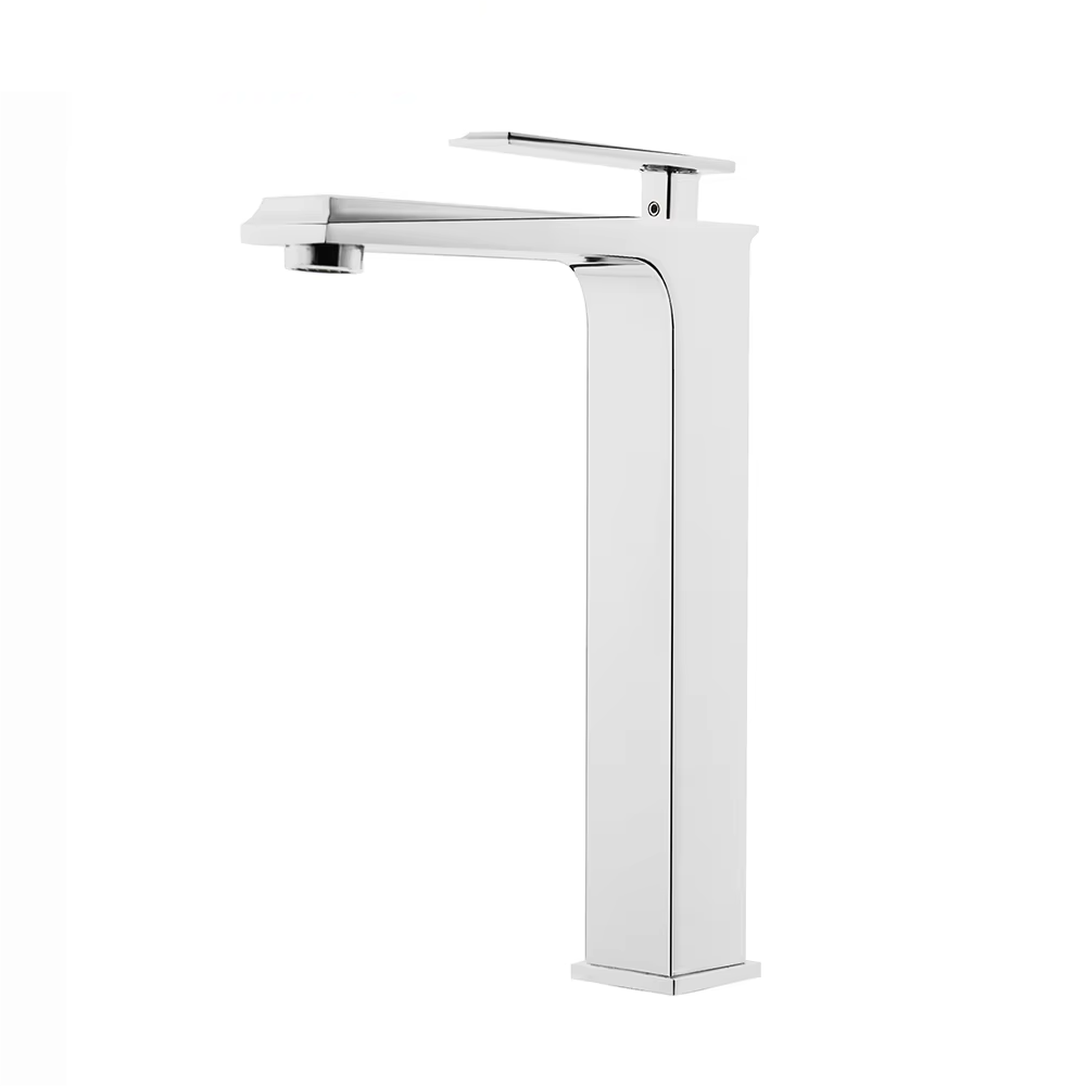 Contemporary Brass Hot And Cold Basin Faucet Mixer High Single Handle Water Tap