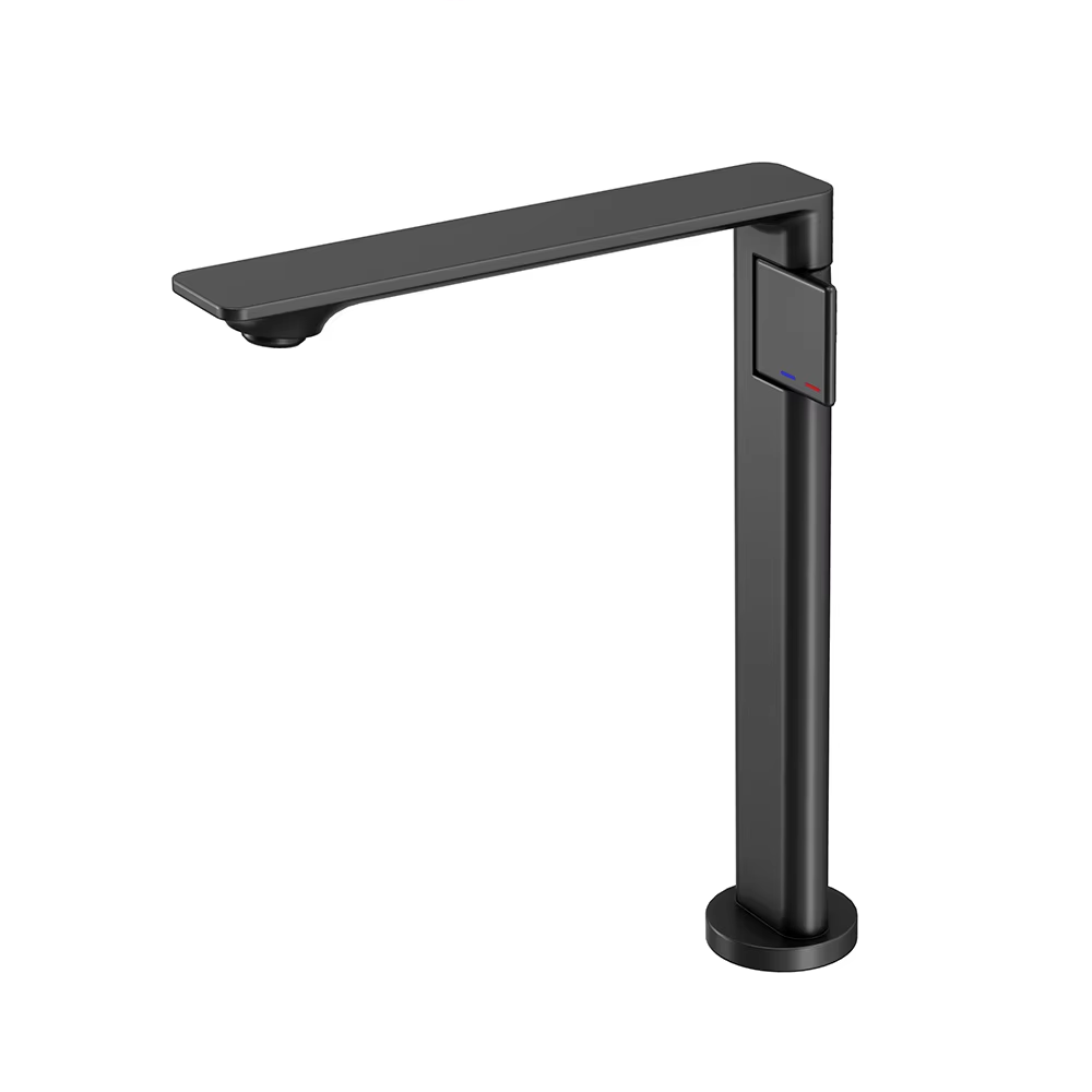 2024 New Hot Sale Black Brass Extra Long Spout Single Handle One Hole Basin Sink Mixer Faucet Lavatory Vanity Tap