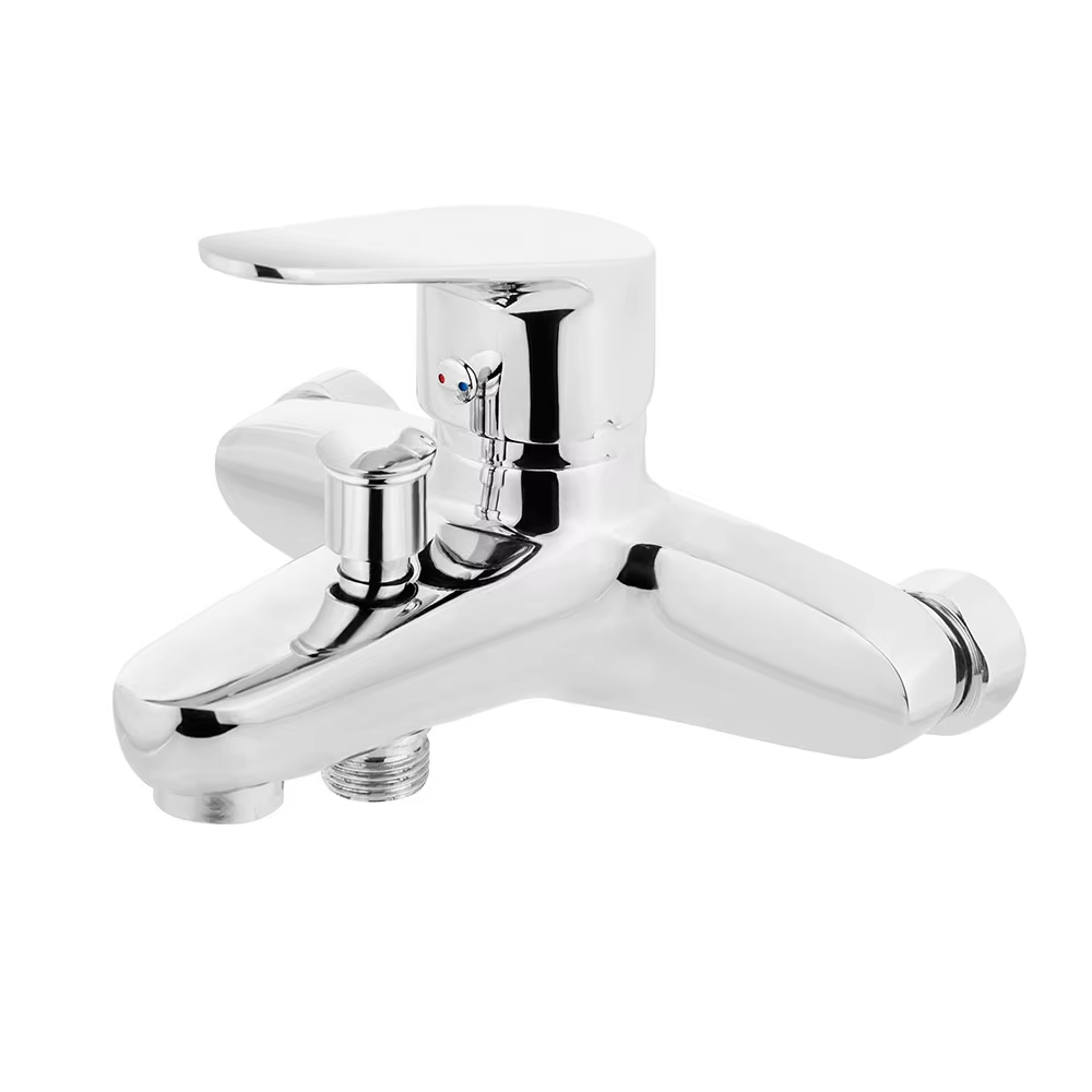 Cheap single handle thermostatic brass wall mounted bath tub and shower faucet tap