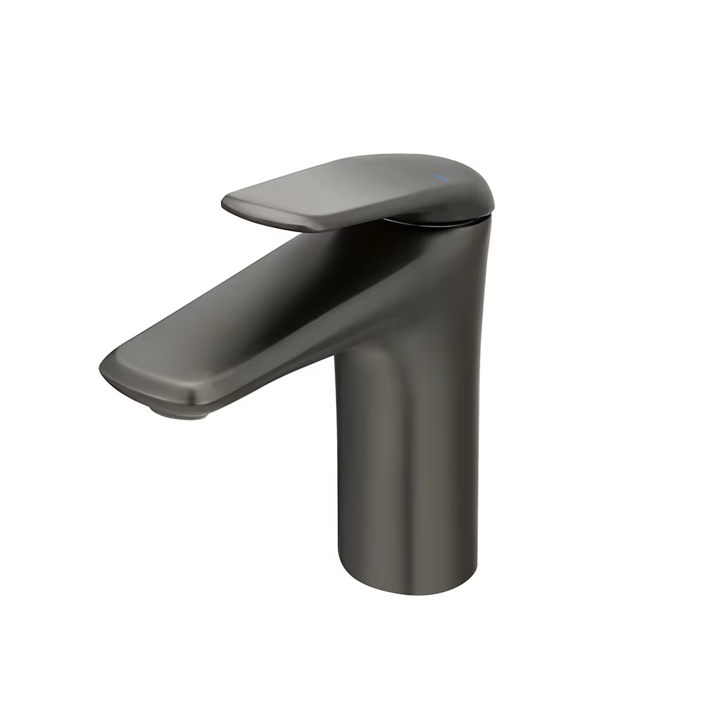 Popular Elements Graphite Color Single Hole Single Handle Brass Sink Wash Basin Mixer Faucet
