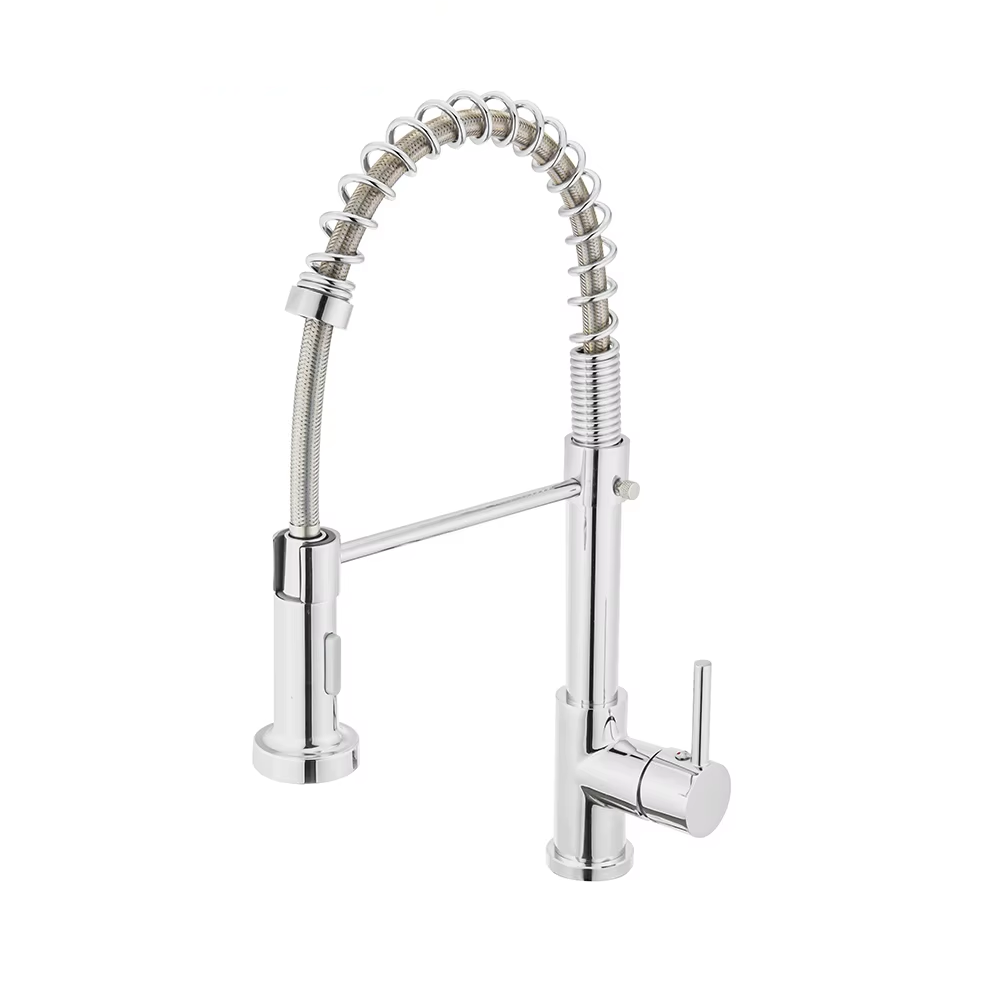 High quality 304 stainless steel kitchen pull out faucet with flexible spout for kitchen