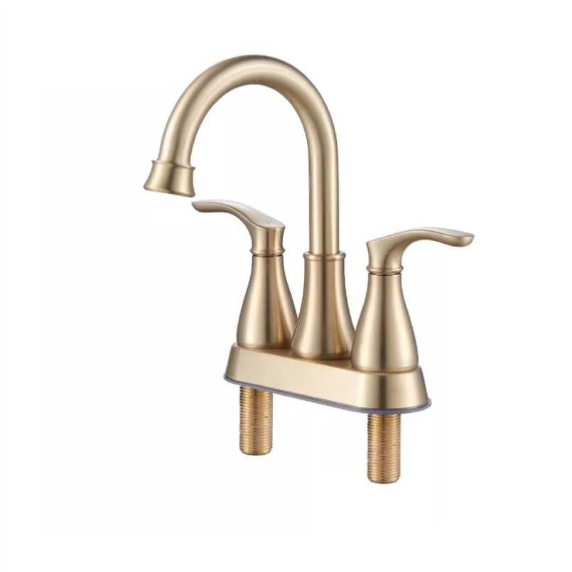 Hot Sale Bathroom Basin Faucet 304 Stainless Golden Basin Faucet Two Handle Basin Faucet