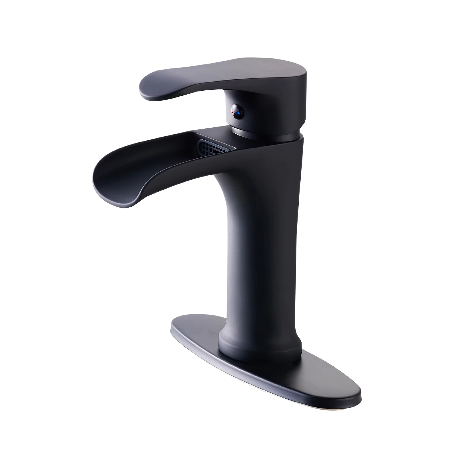 Waterfall bathroom faucet black single handle basin faucet brass black faucet with pop up drain