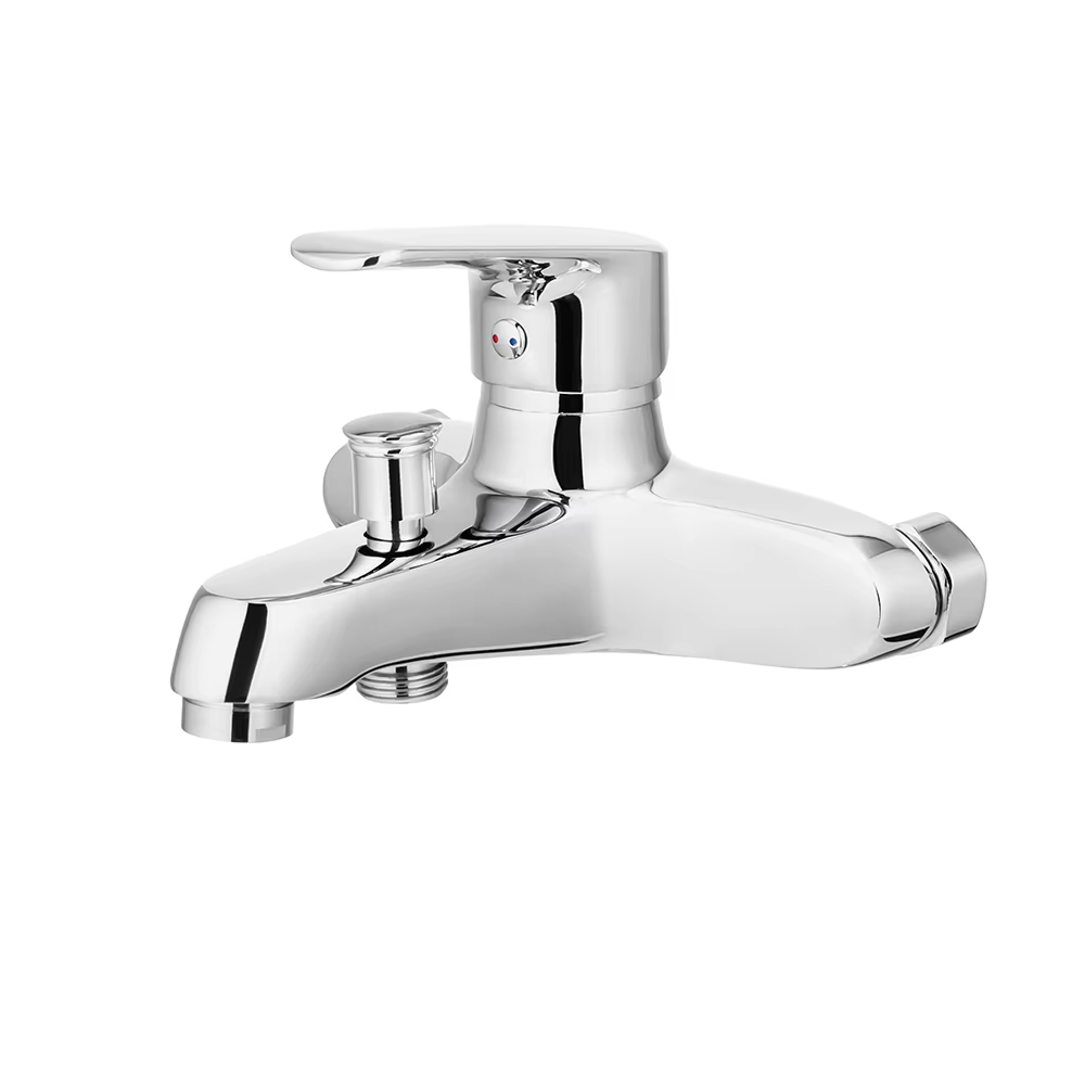 Hot Sale Single Handle Basin Faucet Wall Mount Bath Shower Mixer Water Tap Chromed Brass Bathroom Faucet