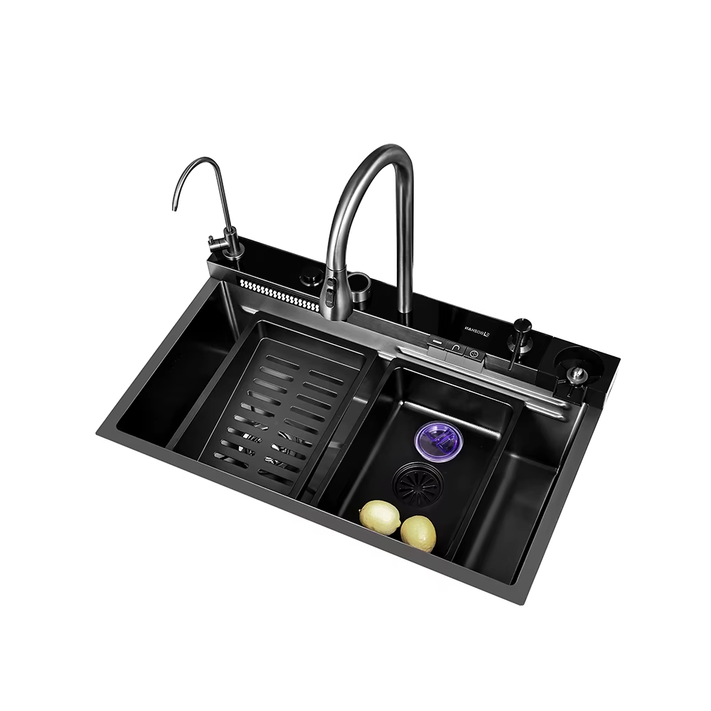 Kitchen Feiyu waterfall faucet nano 304 stainless steel dish basin sink water purification faucet