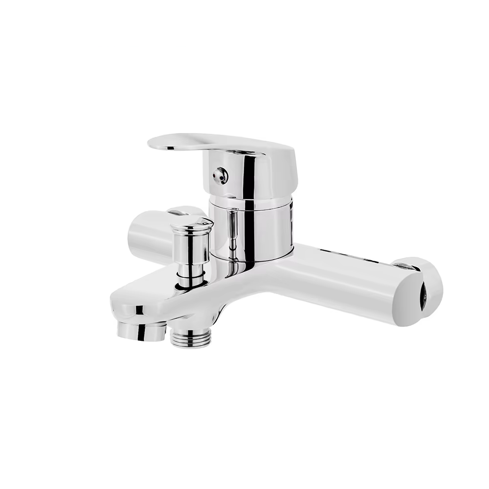 High Quality Brass Wall Mount Bathroom Metered Rain Bathtub Tub Bath Shower Faucet Mixer Set
